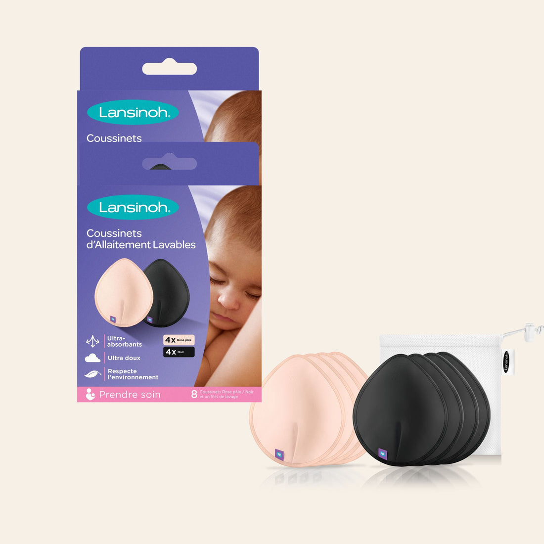 Coussinets d'allaitement Lavables x8 lansinoh-fr