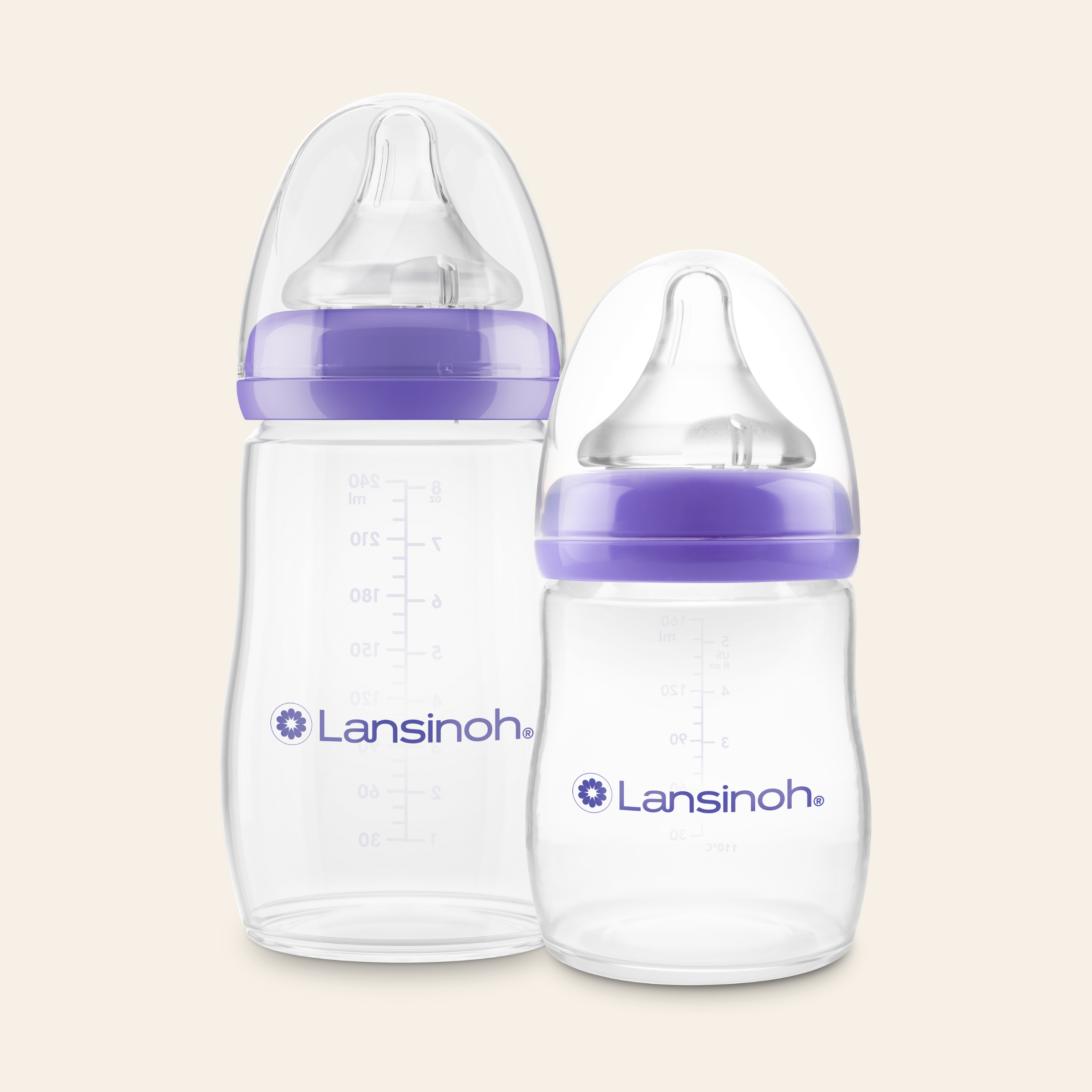 LANSINOH Biberon avec tétine à débit moyen - Natural Wave® - Duo Pack 2 x  240ml -  - Boutique bébé