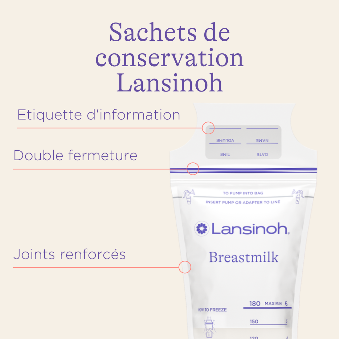 Sachets de conservation de lait maternel lansinoh-fr