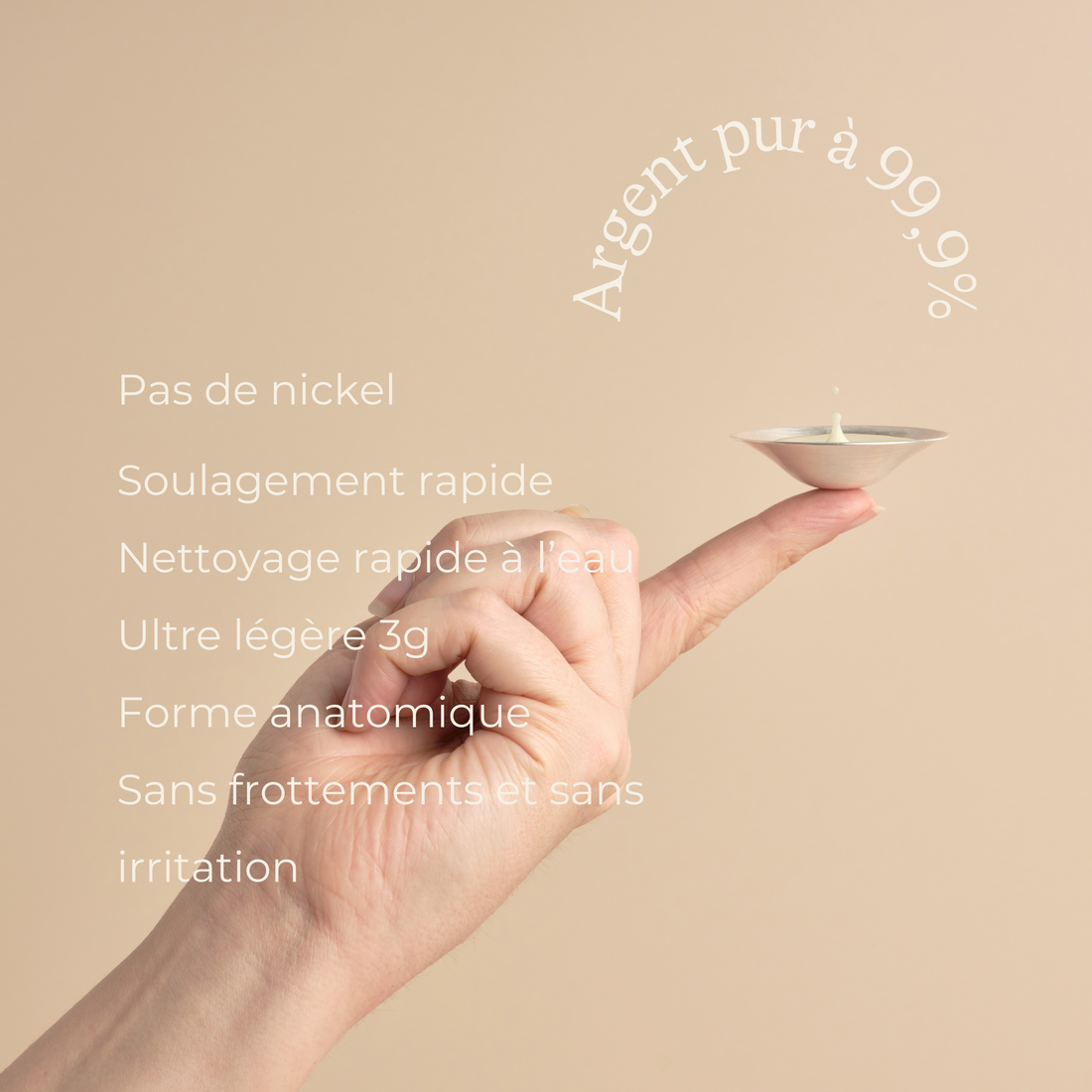 Coupelles d’allaitement en argent