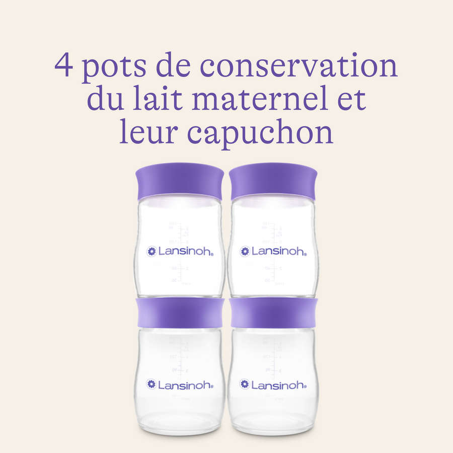 Pots de conservation de lait maternel