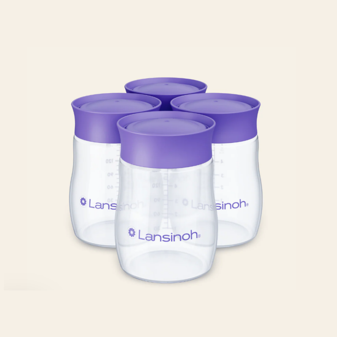 Lot de 4 capuchons pour biberons et pots de conservation du lait maternel