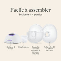 Tire-lait mains libres Lansinoh – compact, nomade, portable, électrique, sans fil