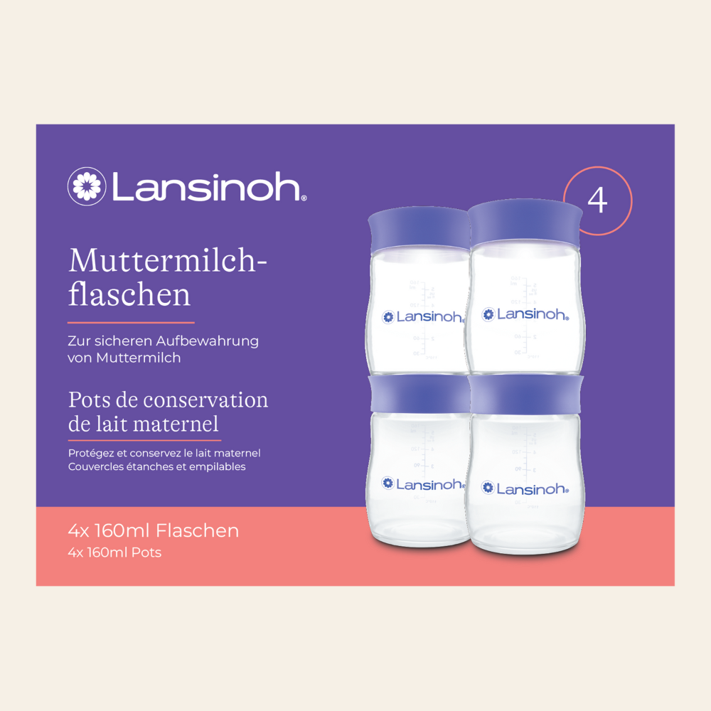Pots de conservation de lait maternel