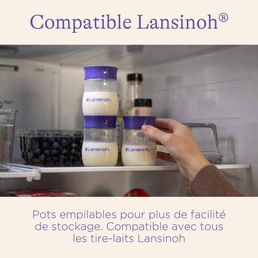 LANSINOH POTS DE CONSERVATION DU LAIT MATERNEL 4UX160ML LANSINOH POTS DE CONSERVATION DU LAIT MATERNEL 4UX160ML