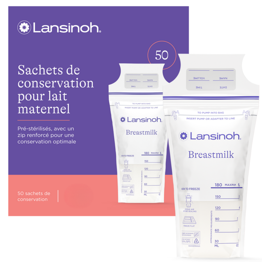 Sachets de conservation de lait maternel
