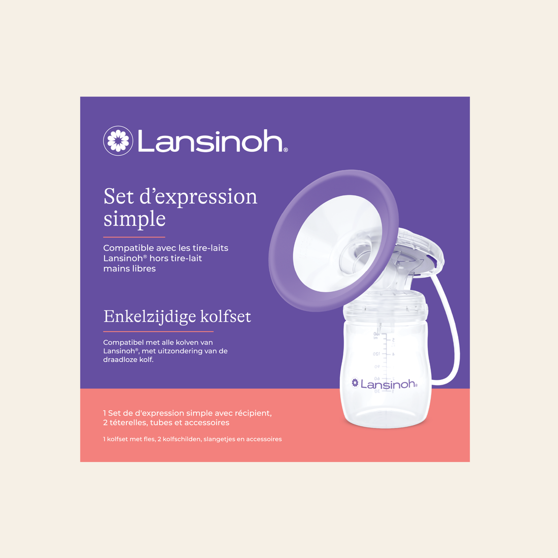 Sets d’expression simple / double – pour tire-lait Lansinoh