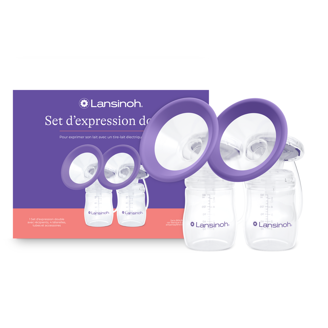 Sets d’expression simple / double – pour tire-lait Lansinoh