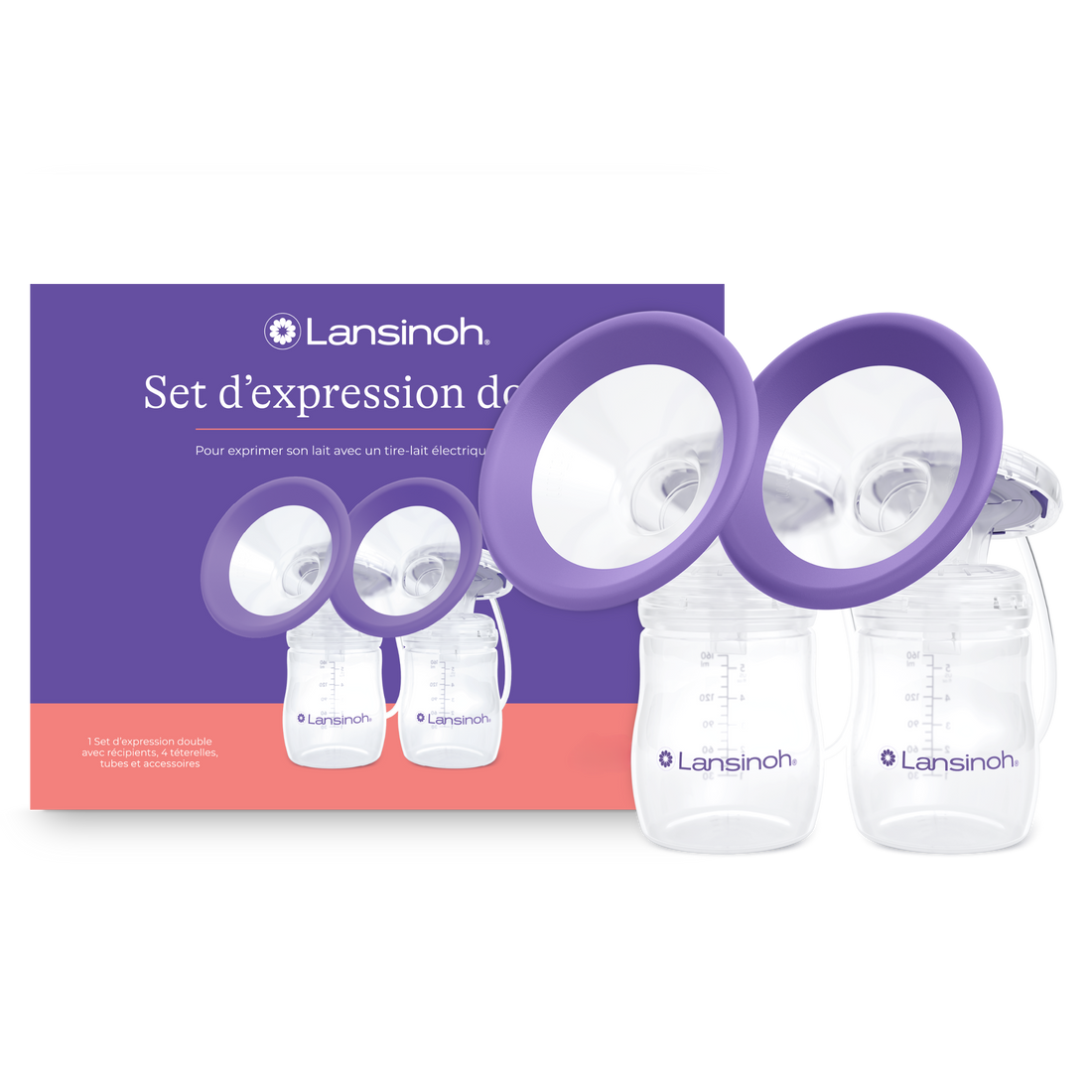 Sets d’expression simple / double – pour tire-lait Lansinoh
