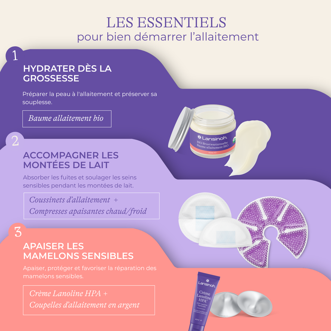 Coupelles d’allaitement en argent