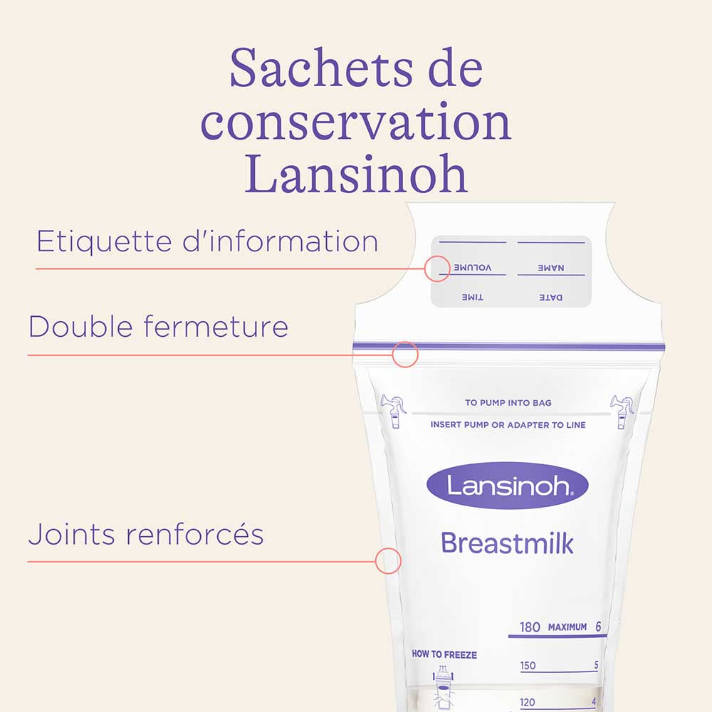 Sachets de conservation lait maternel, Lansinoh